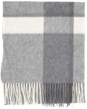 Purotatto Écharpe Frangée À Carreaux - Grey