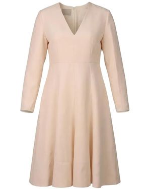 Valentino Garavani V-Neck Long-Sleeve Dress - Natural