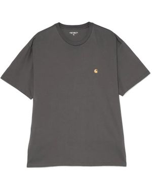 Carhartt Logo Cotton Polo Shirt - Grey