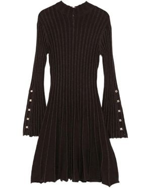 Maje Raffie Kleid mit Glockenärmeln - Schwarz