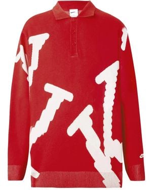 Nike Polo-Collar Jumper - Red