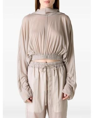 Rick Owens Top Corto Con Capucha - Neutro