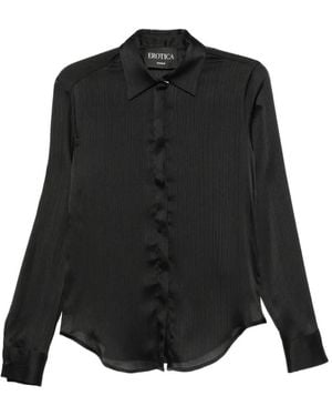 Dondup Camicia Con Orlo Curvo - Nero