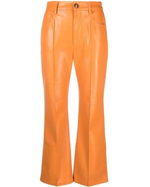 Nanushka Pantalon Évasé En Cuir Artificiel - Orange