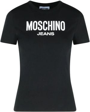 Moschino Logo-Print Cotton T-Shirt - Black