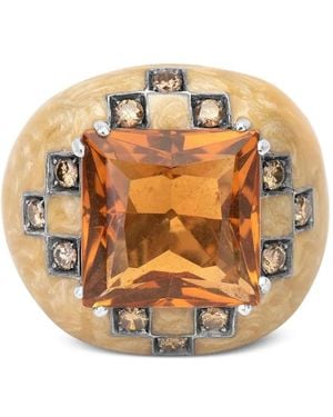Andreoli Citrine And Diamond Ring - Metallic