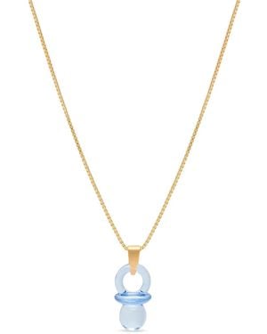 Crystal Haze Jewelry Pacifier Pendant Necklace - Metallic