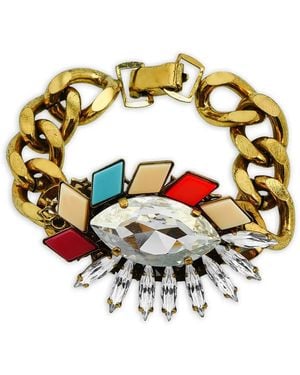 Anton Heunis Garnet-Embellished Curb-Link Bracelet - Metallic