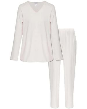 Hanro V-Neck Pyjama Set - White