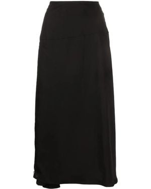 Jil Sander Off-Centre Zip-Fastening Midi Skirt - Black