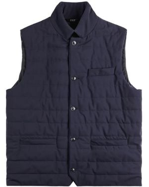 Fay Pockets Padded Gillet - Blue