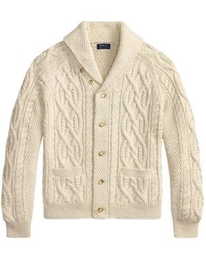 Polo Ralph Lauren Cable-Knit Shawl-Collar Cardigan - White