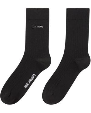 Axel Arigato Logo-Embroidered Ribbed Socks - Black
