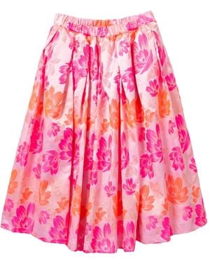 Comme des Garçons Floral-Print Midi Skirt - Pink