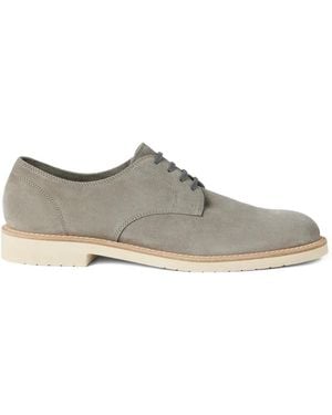 Brunello Cucinelli Reversed Calfskin Derby Shoes - White