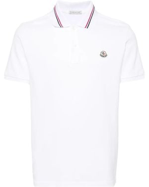 Moncler Polo Con Applicazione Logo - Bianco