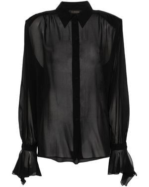 ANDAMANE Chiffon Silk Shirt - Black