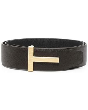 Tom Ford Cintura Con Fibbia Logo - Nero