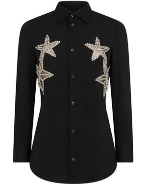 DSquared² Star-Appliqué Crystal-Embellished Shirt - Black