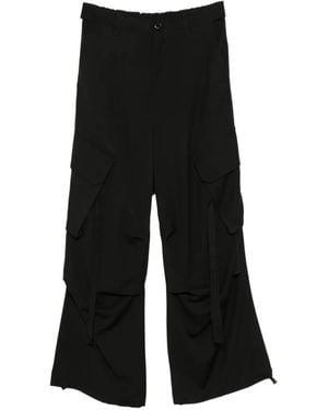 Isabel Benenato Pantalon Ample À Poches Cargo - Black