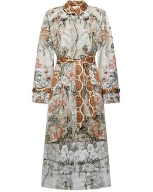 Pierre Louis Mascia Floral-Print Coat - White