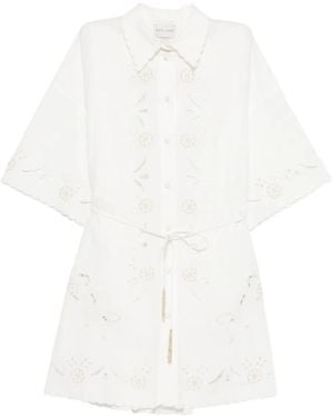 forte_forte Floral Embroidered Dress - White