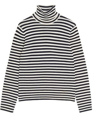 Valentino Garavani High-Neck Vlogo-Plaque Jumper - Blue