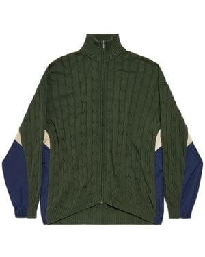 Balenciaga Cardigan mit Zopfmuster - Grün