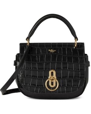 Mulberry Petit Sac À Bandoulière Amberley Effet Peau De Croco - Black