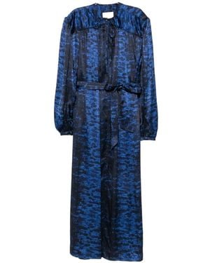 Isabel Marant Luada Abstract-Print Belted Midi Dress - Blue