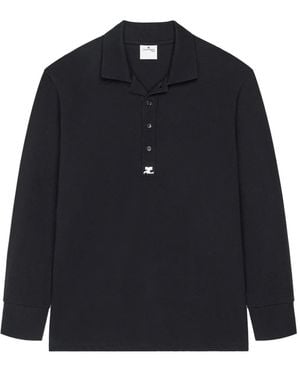 Courreges Polo con detalle del logo - Azul