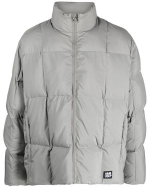 Ambush Logo-Appliqué Quilted Jacket - Grey