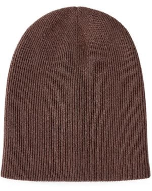 Brunello Cucinelli Cashmere English-Rib Knit Beanie - Brown