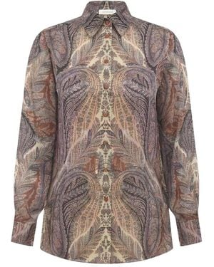 Zimmermann Satin Shirt - Brown