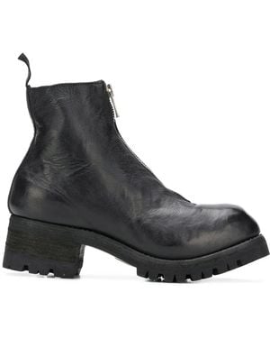 Guidi Front Zip Ankle Boots - Black