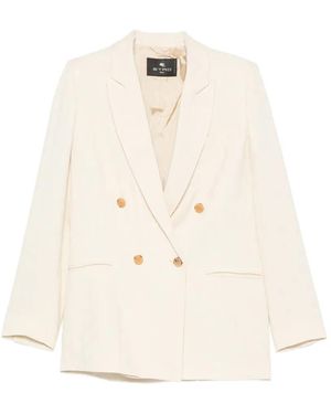 Etro Double-Breasted Jacquard Jacket - Natural