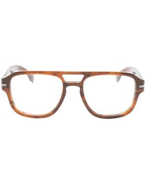 BOSS Tortoiseshell-Effect Double-Bridge Glasses - Brown