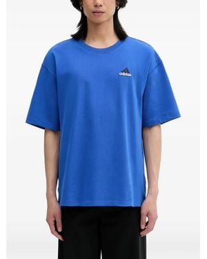 adidas T-Shirt Met Logodetail - Blauw