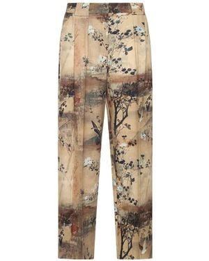 Pierre Louis Mascia Beatex Floral-Print Trousers - Natural