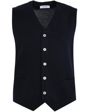 Gran Sasso V-Neck Button Vest - Blue
