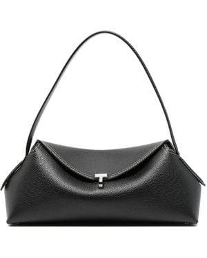 TOTEME Schultertasche Aus Gekörntem Leder - Schwarz