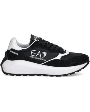 EA7 Baskets À Détail De Logo - Black