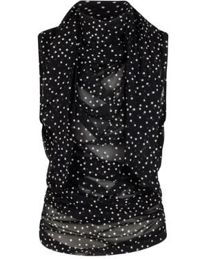 Magda Butrym Blusa con motivo de lunares - Negro