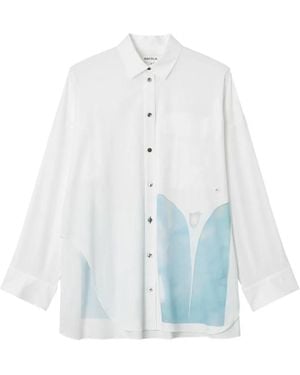 Enfold Graphic-Print Button-Down Shirt - Blue