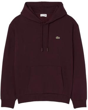 Lacoste Logo-Patch Hoodie - Purple
