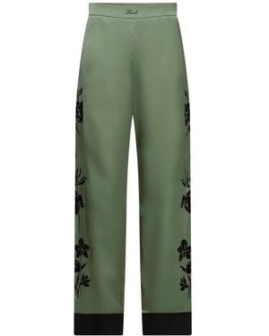 KARL LAGERFELD Orchid Palazzohose Aus Satin - Grün