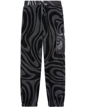 Emilio Pucci Marmo-Print Fleece Track Pant - Black