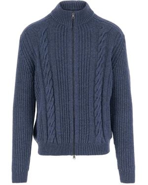 Tagliatore Godfrey Wool Blend Sweater - Blau