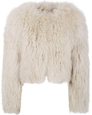 DR. HOPE Curly-Pile Cropped Jacket - Natural