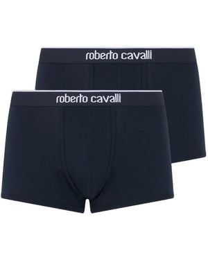 Roberto Cavalli Logo-Waistband Cotton Boxers (Set Of Two) - Blue